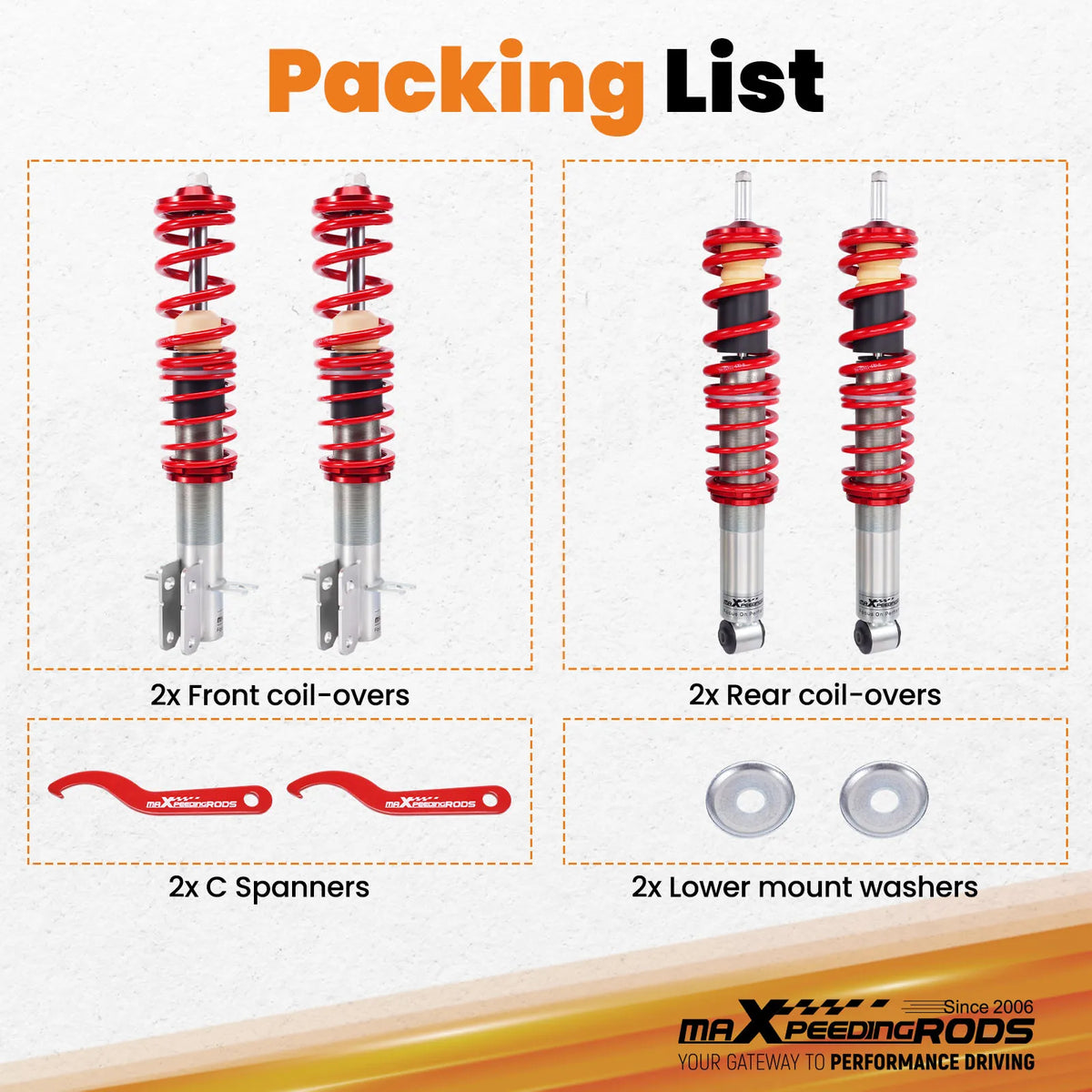 VW Golf MK1 Jetta MK1 Scirocco MK1 MK2 Coilover Suspension Kit Adjustable Height