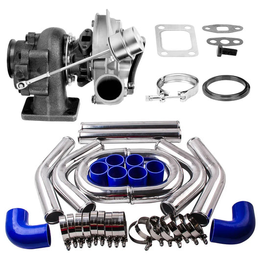 Universal T3 T4 Turbo V-Band Pipe Kit 2.5" 64mm Stainless Steel 4/6 Cyl 8pc