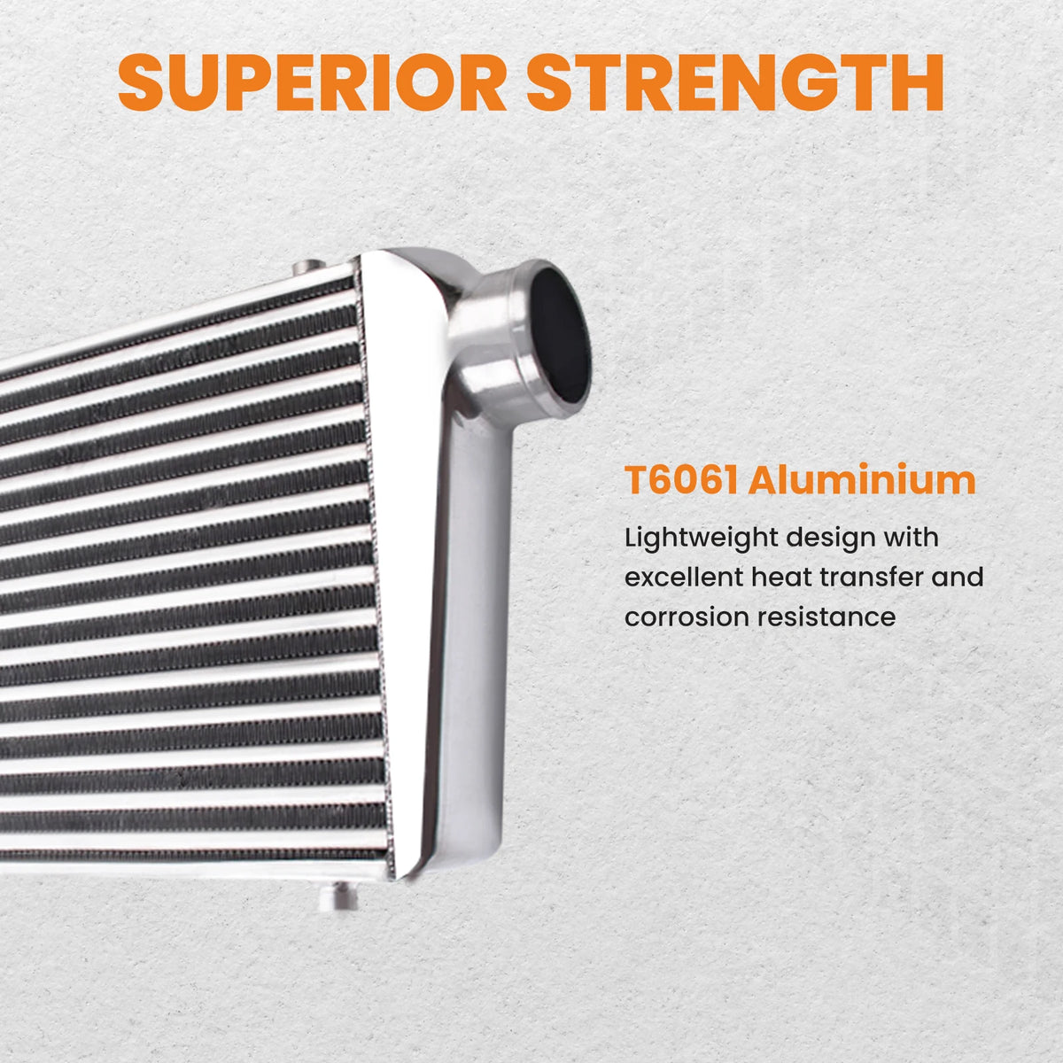 Universal Turbo Intercooler Kit 2.5" 63.5mm Aluminium Hard Pipe FMIC 4/6 Cyl